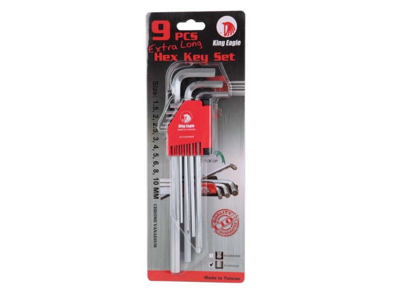 หกเหลี่ยม 9 ตัวชุด King Eagle หัวตรง # XLM-109QP หกเหลี่ยม 9 ตัวชุด King Eagle หัวตรง # XLM-109QP