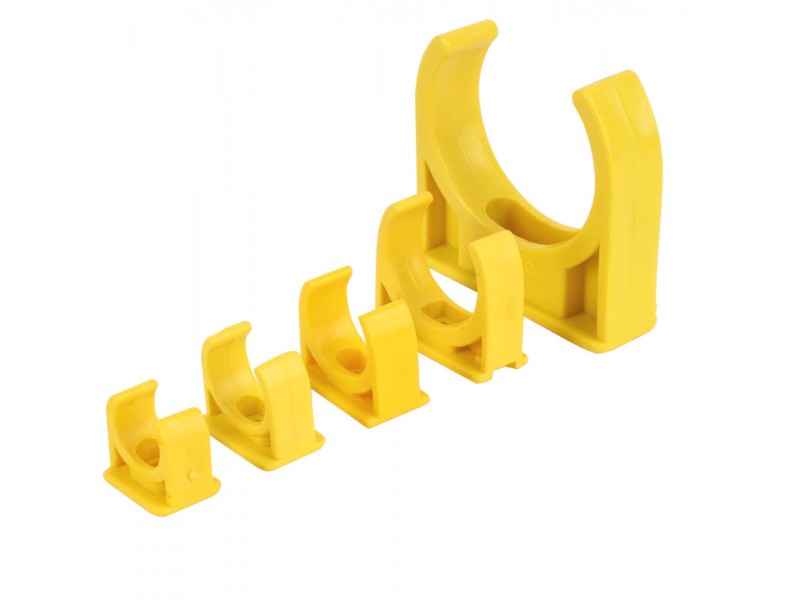 กิ๊ป PVC จับท่อร้อยสายไฟ ก้ามปู ตัวสีเหลือง กิ๊ป PVC จับท่อร้อยสายไฟ ก้ามปู ตัวสีเหลือง