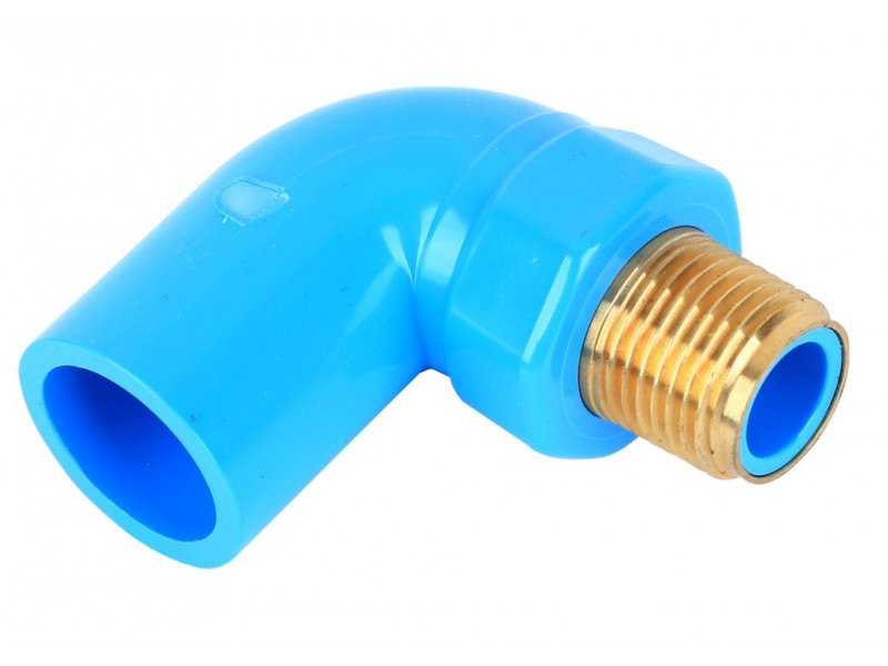 ข้องอ 90 PVC เกลียวนอกทองเหลือง ตรา GP 1/2\ ข้องอ 90 PVC เกลียวนอกทองเหลือง ตรา GP 1/2\