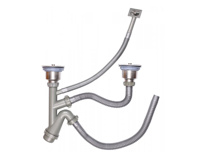 ท่อน้ำทิ้งพร้อมสะดืออ่าง 2 หลุม ท่อน้ำทิ้งพร้อมสะดืออ่าง 2 หลุม