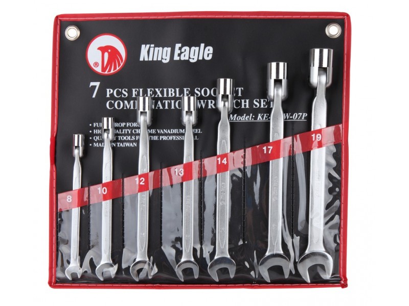 ประแจบล็อคข้าง-ปากตาย 7 ตัวชุด King Eagle # FSW-07P ประแจบล็อคข้าง-ปากตาย 7 ตัวชุด King Eagle # FSW-07P