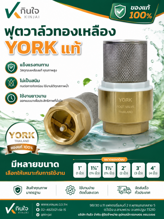 ฟุตวาล์ว สปริง ทองเหลือง YORK ฟุตวาล์ว สปริง ทองเหลือง YORK