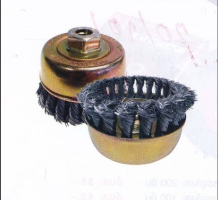 แปรงลวดถ้วย แบเปีย ลวดสีธรรมชาติ ฝาครอบสีรุ้ง NO.KT-555 แปรงลวดถ้วย แบเปีย ลวดสีธรรมชาติ ฝาครอบสีรุ้ง NO.KT-555