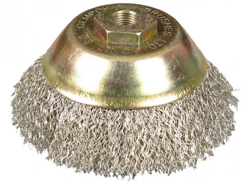 แปรงลวดถ้วย  สีขาว แปรงลวดถ้วย  สีขาว