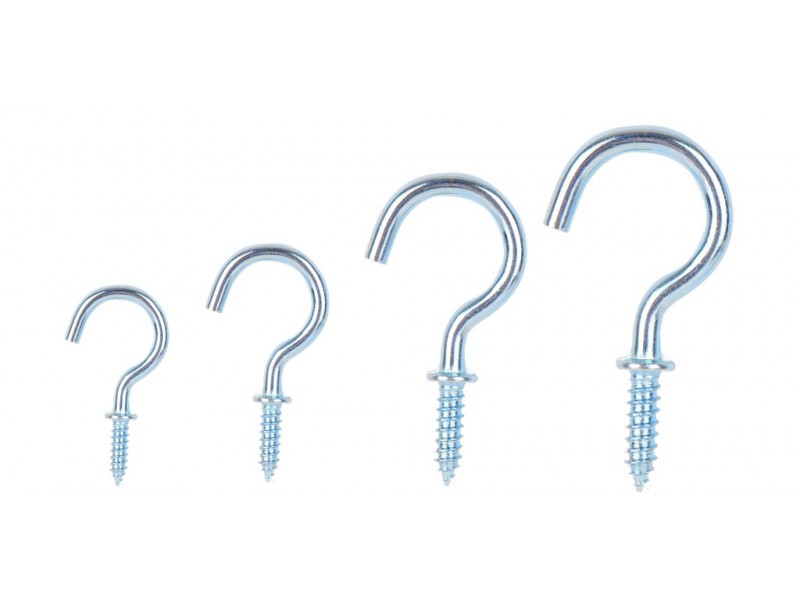 ตะขอเกลียวตัว C ชุบขาว