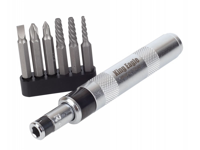 ไขควงตอก พร้อมชุดถอนเกลียว-ซ้าย ตรา King Eagle #KE-CS1900A ราคาต่อ 1 ชุด ไขควงตอก พร้อมชุดถอนเกลียว-ซ้าย ตรา King Eagle #KE-CS1900A ราคาต่อ 1 ชุด