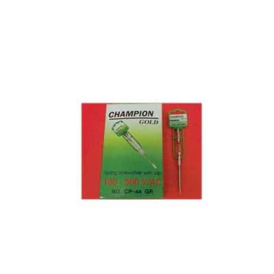 ไขควงลองไฟ CHAMPION GOLD หัวเขียวพร้อมที่แขวน ไขควงลองไฟ CHAMPION GOLD หัวเขียวพร้อมที่แขวน