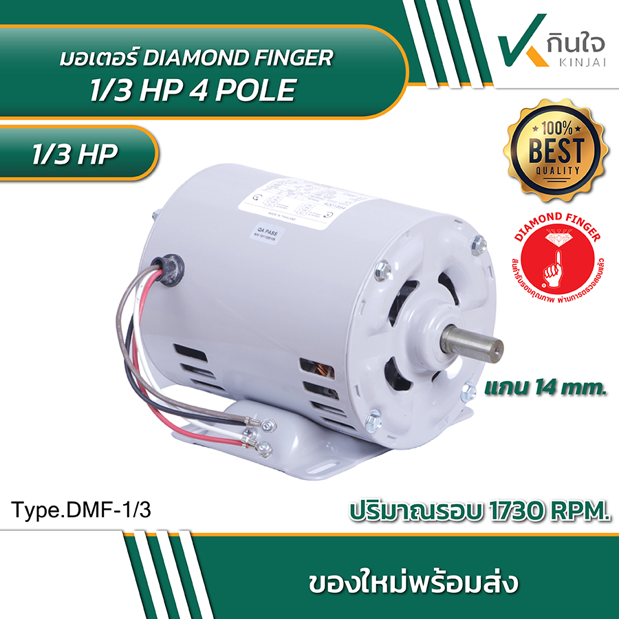 DIAMOND FINGER มอเตอร์ 1/3 HP 4 POLE DIAMOND FINGER มอเตอร์ 1/3 HP 4 POLE