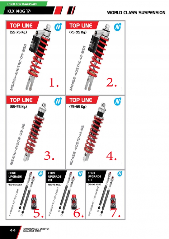 โช๊ค YSS USED FOR KAWASAKI KLX 140ฌ 17 โช๊ค YSS USED FOR KAWASAKI KLX 140ฌ 17