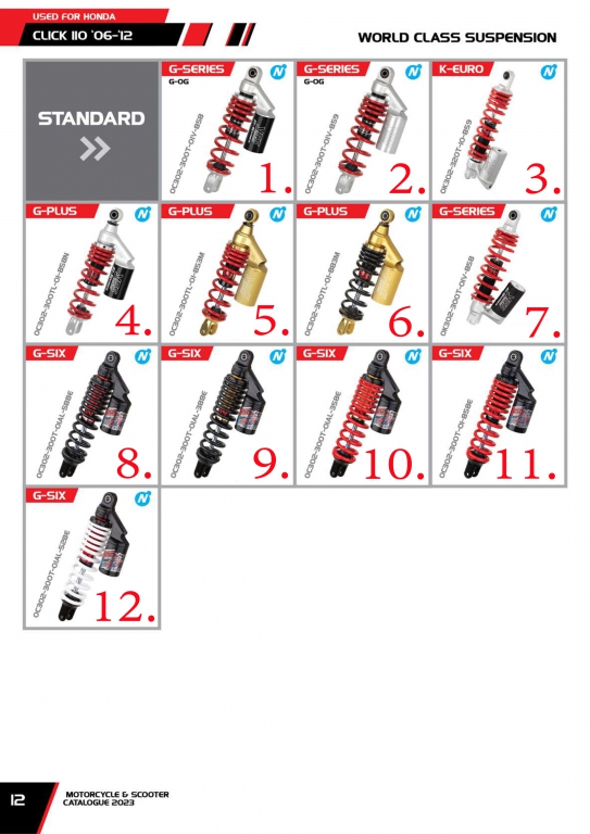 โช๊ค YSS USED FOR HONDA CLICK 110 06-12 โช๊ค YSS USED FOR HONDA CLICK 110 06-12