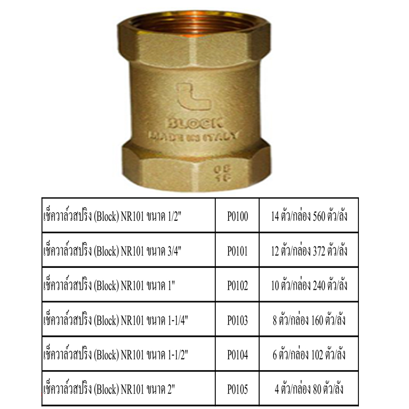 เช็ควาล์วสปริง มีหลายขนาด ราคาขายต่อกล่อง เช็ควาล์วสปริง มีหลายขนาด ราคาขายต่อกล่อง