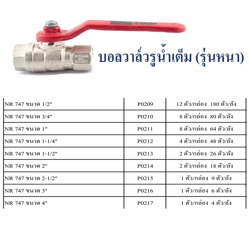 บอลวาล์วรูน้ำเต็ม รุ่นหนา มีหลายขนาด ราคาขายต่อกล่อง สินค้าได้ตามรูป บอลวาล์วรูน้ำเต็ม รุ่นหนา มีหลายขนาด ราคาขายต่อกล่อง สินค้าได้ตามรูป