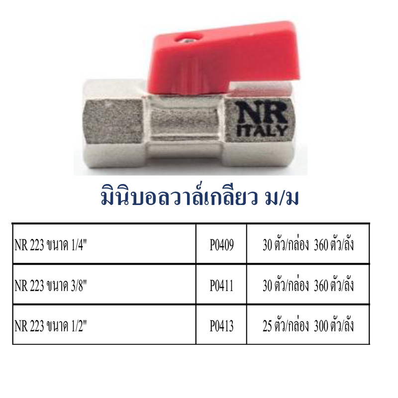 มินิบอลวาล์วเกลียว ม/ม มีหลายขนาด ราคาขายต่อกล่อง สินค้าได้ตามรูป มินิบอลวาล์วเกลียว ม/ม มีหลายขนาด ราคาขายต่อกล่อง สินค้าได้ตามรูป
