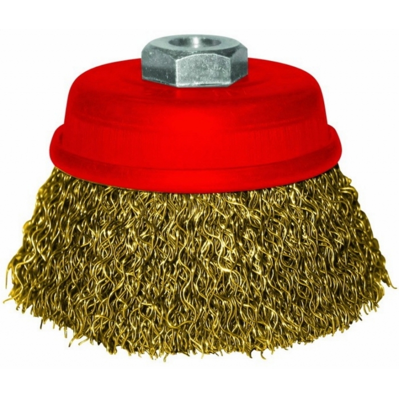 แปรงลวดถ้วย ชุบทอง ฝาครอบสีแดง STAR #113520-113570 แปรงลวดถ้วย ชุบทอง ฝาครอบสีแดง STAR #113520-113570