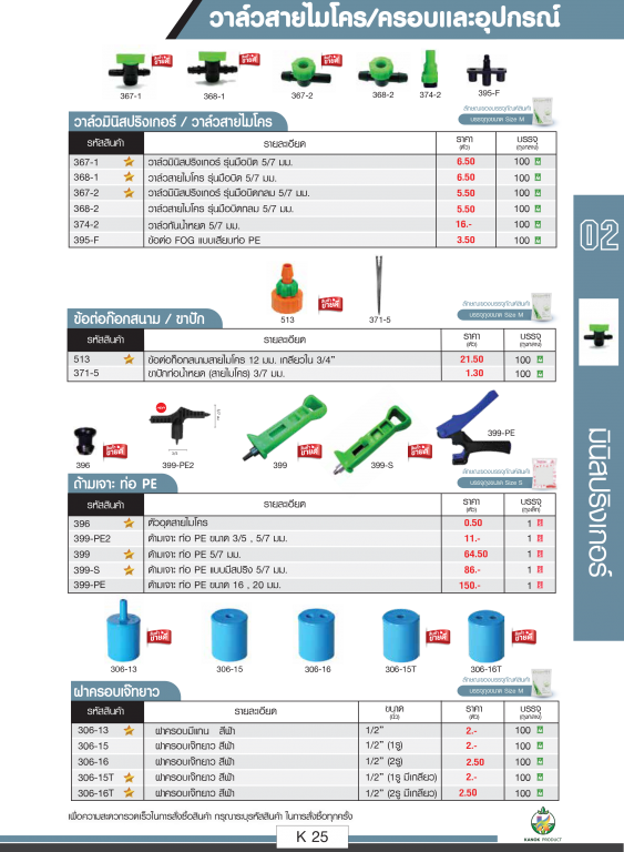 วาล์วสายไมโครและครอบอุปกรณ์ ตราไชโยนิ้วเพรช วาล์วสายไมโครและครอบอุปกรณ์ ตราไชโยนิ้วเพรช