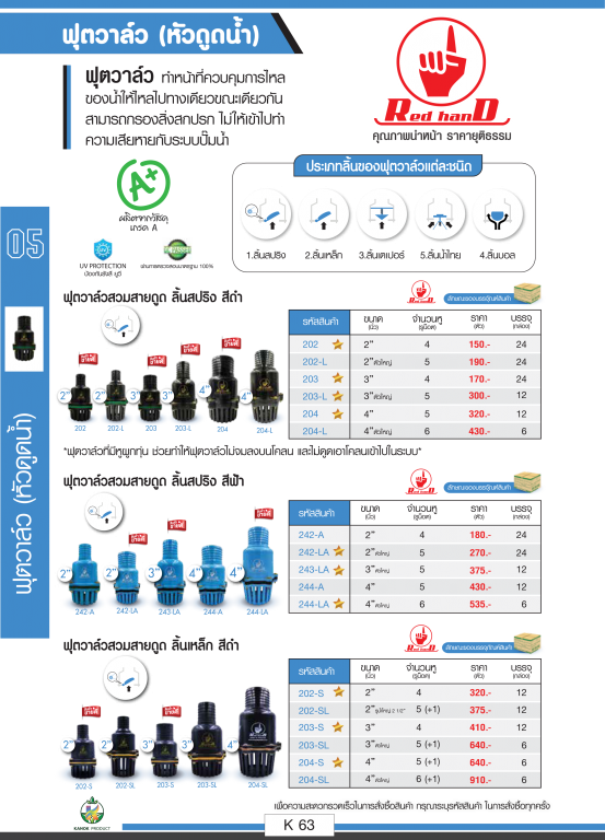 ฟุตวาล์วสวมสายดูด สินค้าตามภาพ ฟุตวาล์วสวมสายดูด สินค้าตามภาพ