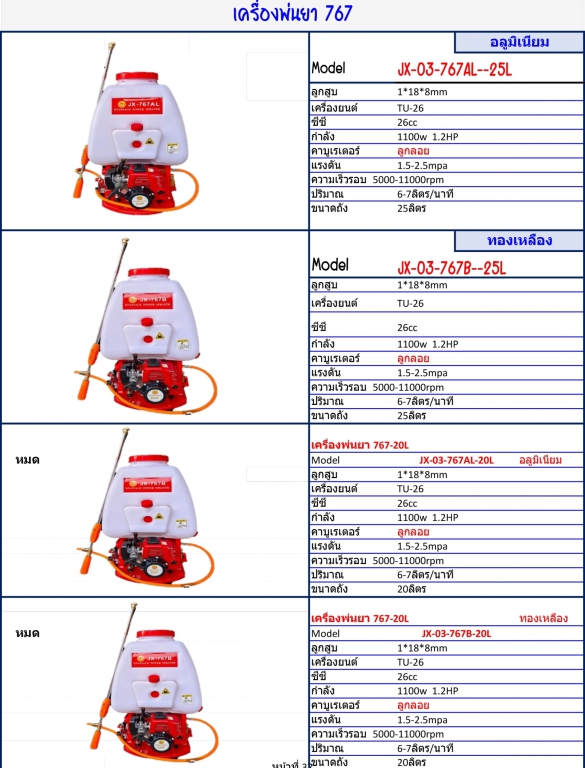 เครื่องพ่นยา 767 เครื่องพ่นยา 767