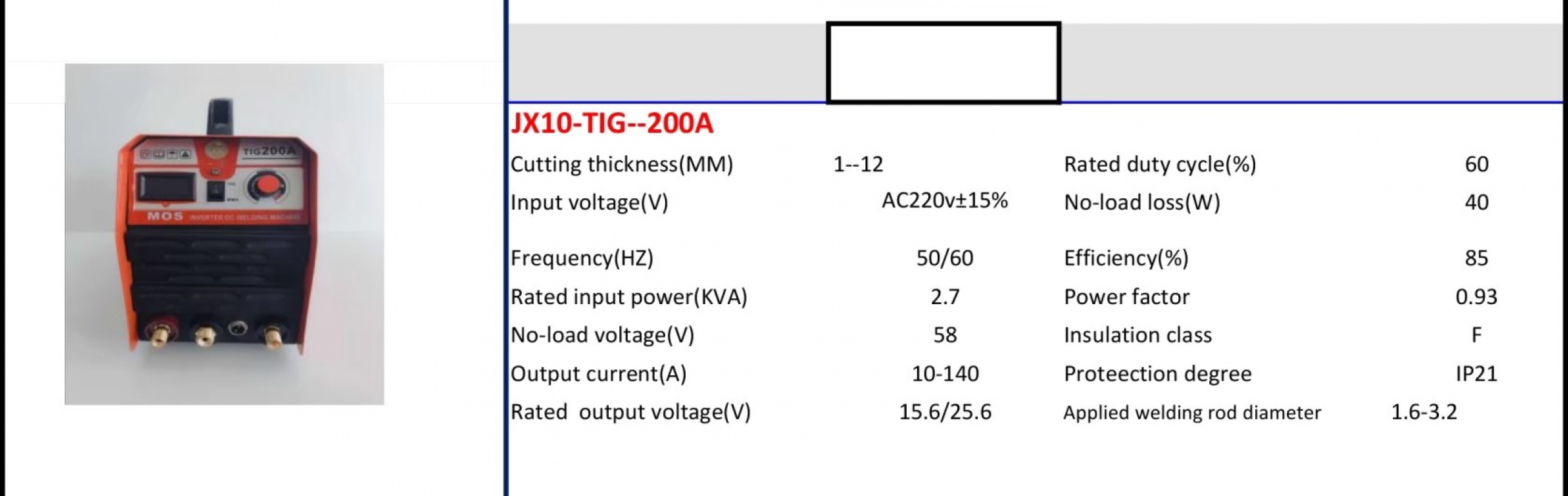 เครื่องตัดพลาสม่า Model JX10-TIG--200A รายละเอียดสินค้าตามภาพ เครื่องตัดพลาสม่า Model JX10-TIG--200A รายละเอียดสินค้าตามภาพ