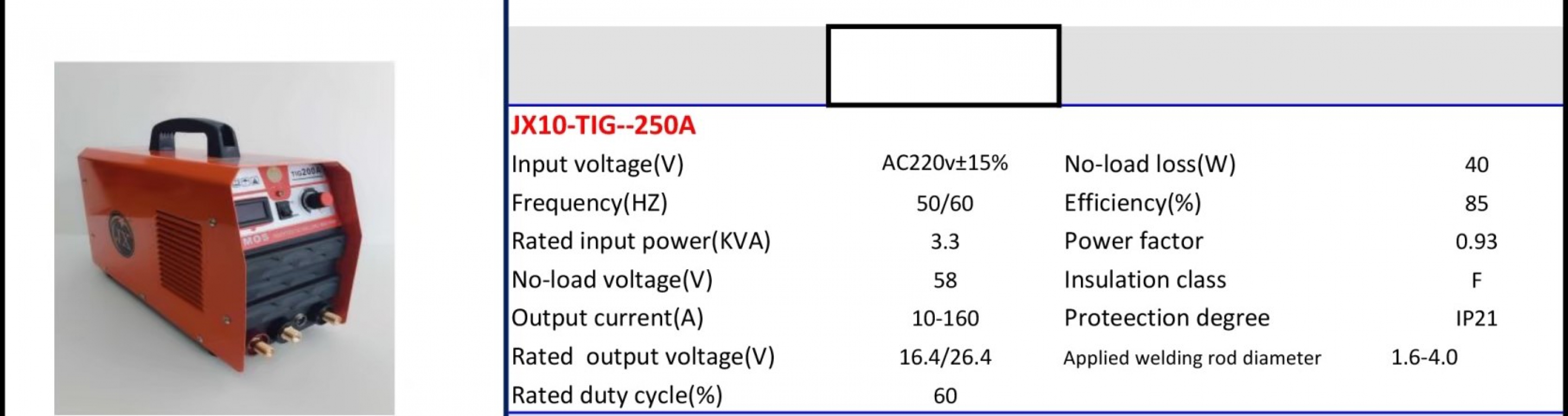 เครื่องตัดพลาสม่า Model JX10-TIG--250A รายละเอียดสินค้าตามภาพ เครื่องตัดพลาสม่า Model JX10-TIG--250A รายละเอียดสินค้าตามภาพ