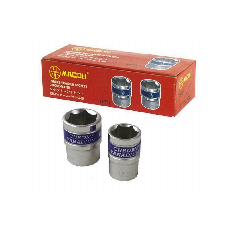 ลูกบล็อคขอบน้ำเงินชุบโครเมี่ยม MACOH (6 ,12 เหลี่ยม) #171830-172050 ราคา/ลูก ลูกบล็อคขอบน้ำเงินชุบโครเมี่ยม MACOH (6 ,12 เหลี่ยม) #171830-172050 ราคา/ลูก