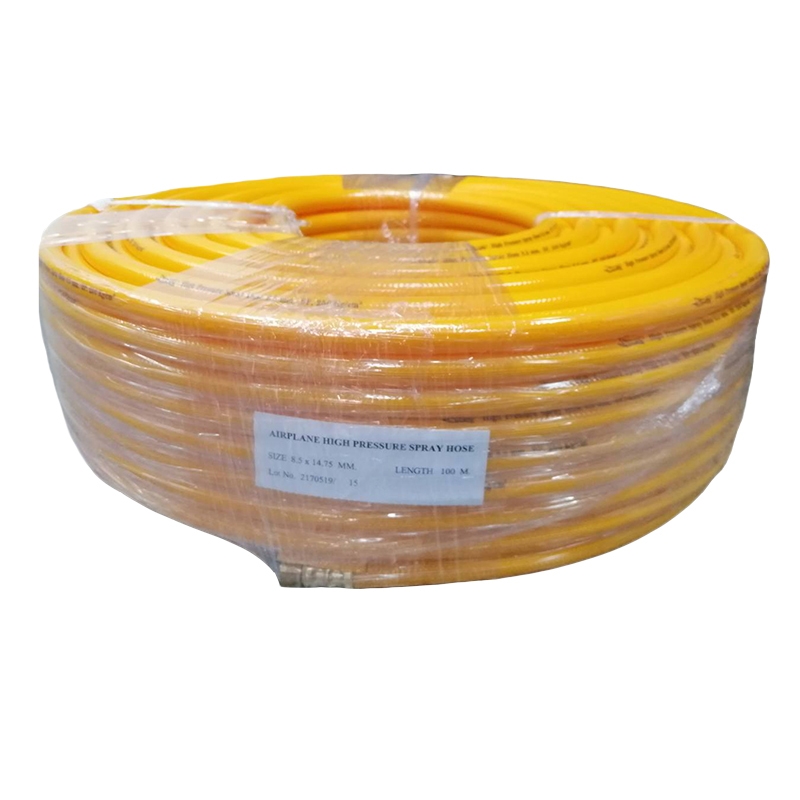สายพ่นยา 100เมตร 5 ชั้นเต็ม ขนาด 8.5 MM. AIRBUS สีเหลือง เสริมใยเชือกถัก สายในลื่นน้ำยาไหล สายพ่นยา 100เมตร 5 ชั้นเต็ม ขนาด 8.5 MM. AIRBUS สีเหลือง เสริมใยเชือกถัก สายในลื่นน้ำยาไหล