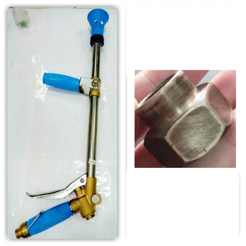 ปืนพ่นยาแรงดันสูง + ข้อต่อทองเหลือง ปืนพ่นยาแรงดันสูง + ข้อต่อทองเหลือง