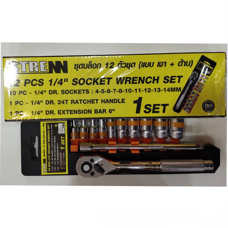 ชุดบล็อก STRENN 12ตัวชุด (แบบ เงา+ด้าน) 12PCS 1/4 ชุดบล็อก STRENN 12ตัวชุด (แบบ เงา+ด้าน) 12PCS 1/4