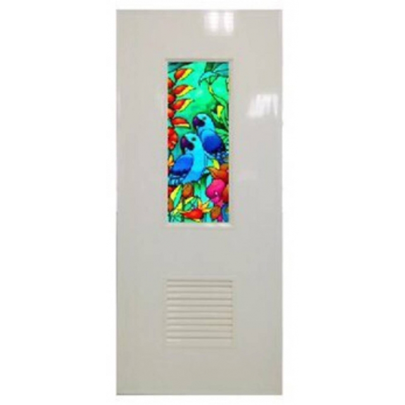 ชุดบานประต PVC TOP ภาพพิมพ์แผ่น PVC STP-T2นกแก้วมาคอ 70X180 สีครีม ราคาครบชุด ชุดบานประต PVC TOP ภาพพิมพ์แผ่น PVC STP-T2นกแก้วมาคอ 70X180 สีครีม ราคาครบชุด