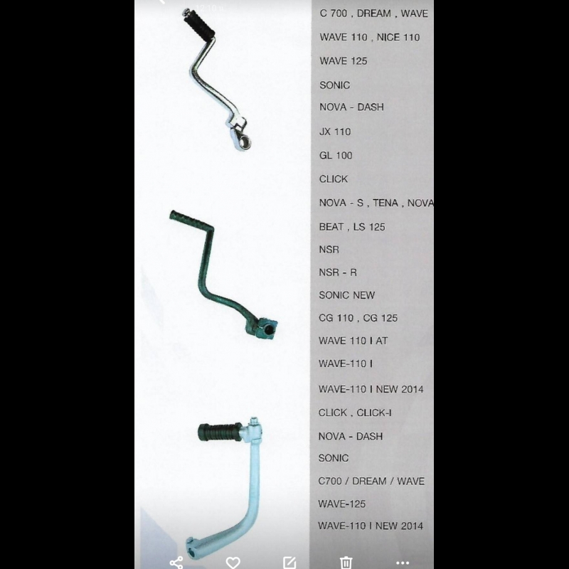 คันสตาร์ท HONDA มี 34 รุ่น คันสตาร์ท HONDA มี 34 รุ่น