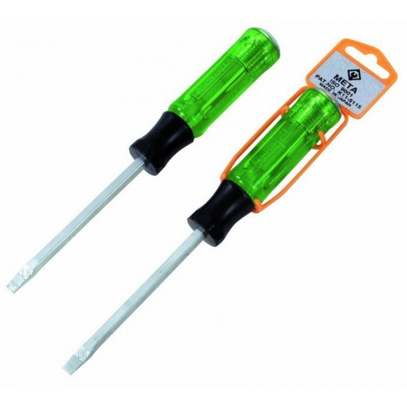 ไขควงหัวทะลุด้ามเขียว META ชุบสติม #020455 ไขควงหัวทะลุด้ามเขียว META ชุบสติม #020455