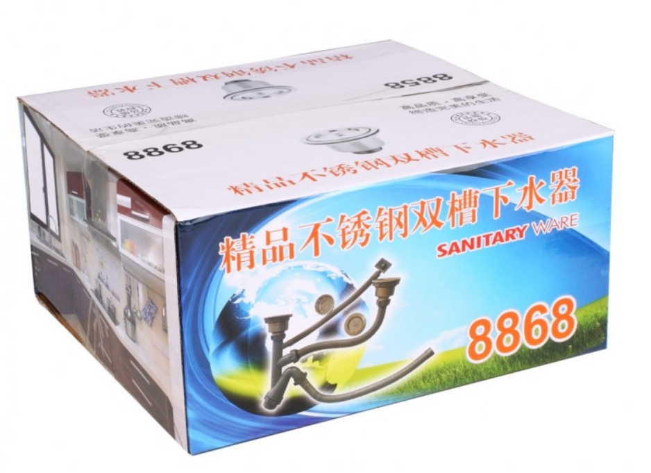 ท่อน้ำทิ้งพร้อมสะดืออ่าง 2 หลุม # 8868 ท่อน้ำทิ้งพร้อมสะดืออ่าง 2 หลุม # 8868