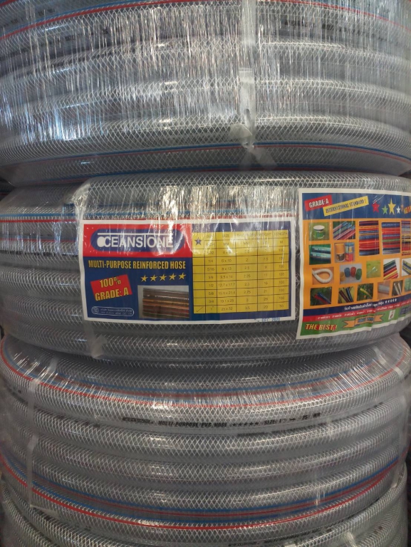 สายยางเสริมเชือกถัก หนากว่าเดิม OCEANSTONE ภาพประกอบการขาย ตือ ขนาด 1 นิ้ว สีฟ้า ยาว 50 เมตร สีใส สายยางเสริมเชือกถัก หนากว่าเดิม OCEANSTONE ภาพประกอบการขาย ตือ ขนาด 1 นิ้ว สีฟ้า ยาว 50 เมตร สีใส