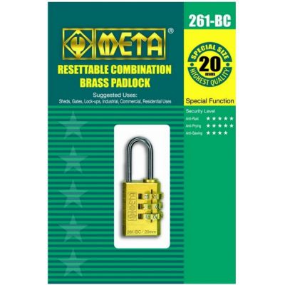 กุญแจท.ลรุ่นตั้งรหัสNo.261-BC 20mm.META(012009)