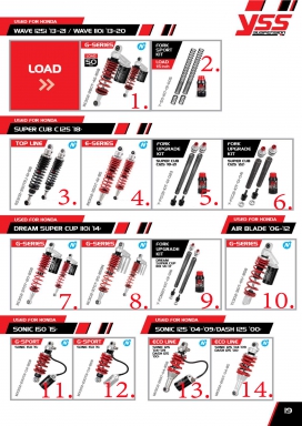 โช๊ค YSS USED FOR HONDA WAVE 125 I 13-21 / WAVE 110 I 13-21 / SUPER CUB C 125-18 DRAM / SONIC
