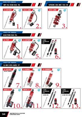 โช๊ค YSS USED FOR YAMAHA MT-15/XSR 155 19 / EXCITER 150 15 / Q-BIX 125/ABS 17
