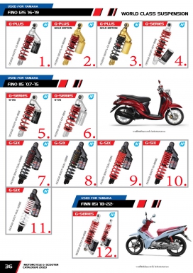โช๊ค YSS USED FOR YAMAHA FINO 125 16-19 / FINO 115 07-15