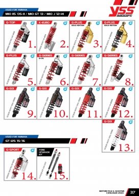 โช๊ค YSS USED FOR YAMAHA MIO 115 05-11 / MIO GT 13 / MIO J 12-14  /  GT 125 15-16