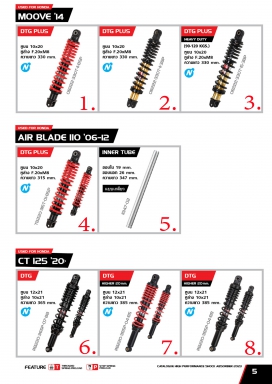 โช๊ค YSS USED FOR HONDA MOOVE 14 / AIR BLADE 110 06-12 / CT 125 20