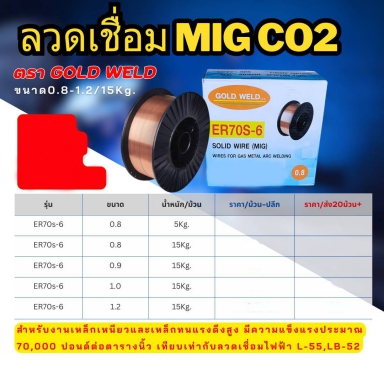 ลวดเชื่อม MIG-CO2 ตรา Gold weld