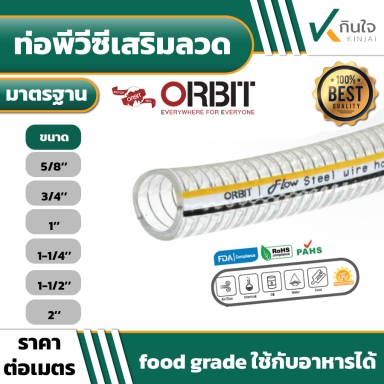 สายพีวีซีเสริมลวด ORBIT เกรดญี่ปุ่นแท้ ราคา/เมตร FOODGRADE