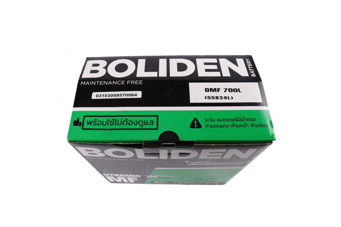 แบตเตอรี่รถเก๋ง(12V13P)BOLIDEN กล่อง แบตเตอรี่รถเก๋ง(12V13P)BOLIDEN กล่อง